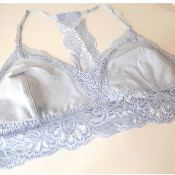 ❤️2 for $ 14❤️NEW Periwinkle Cotton Lace Bra with T back and Adjustable straps - Picture 1 of 7